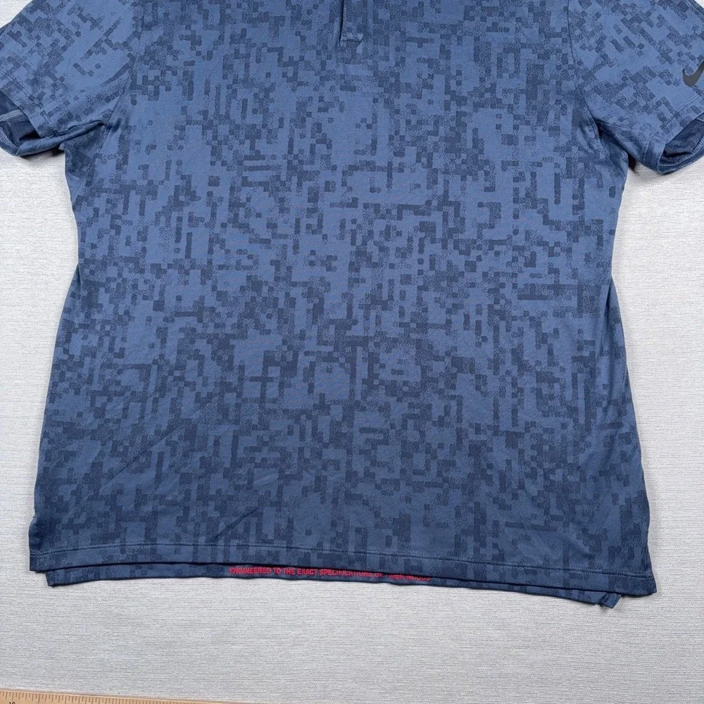 Nike ADV Tiger Woods Polo Shirt CU9528 Mens Size L Blue Poly Nylon Standar Fit